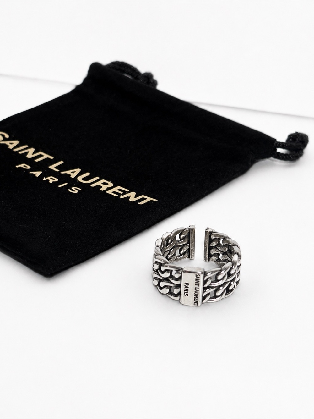 Vinted Saint Laurent Paris Silver double Chain Ring - Unisex